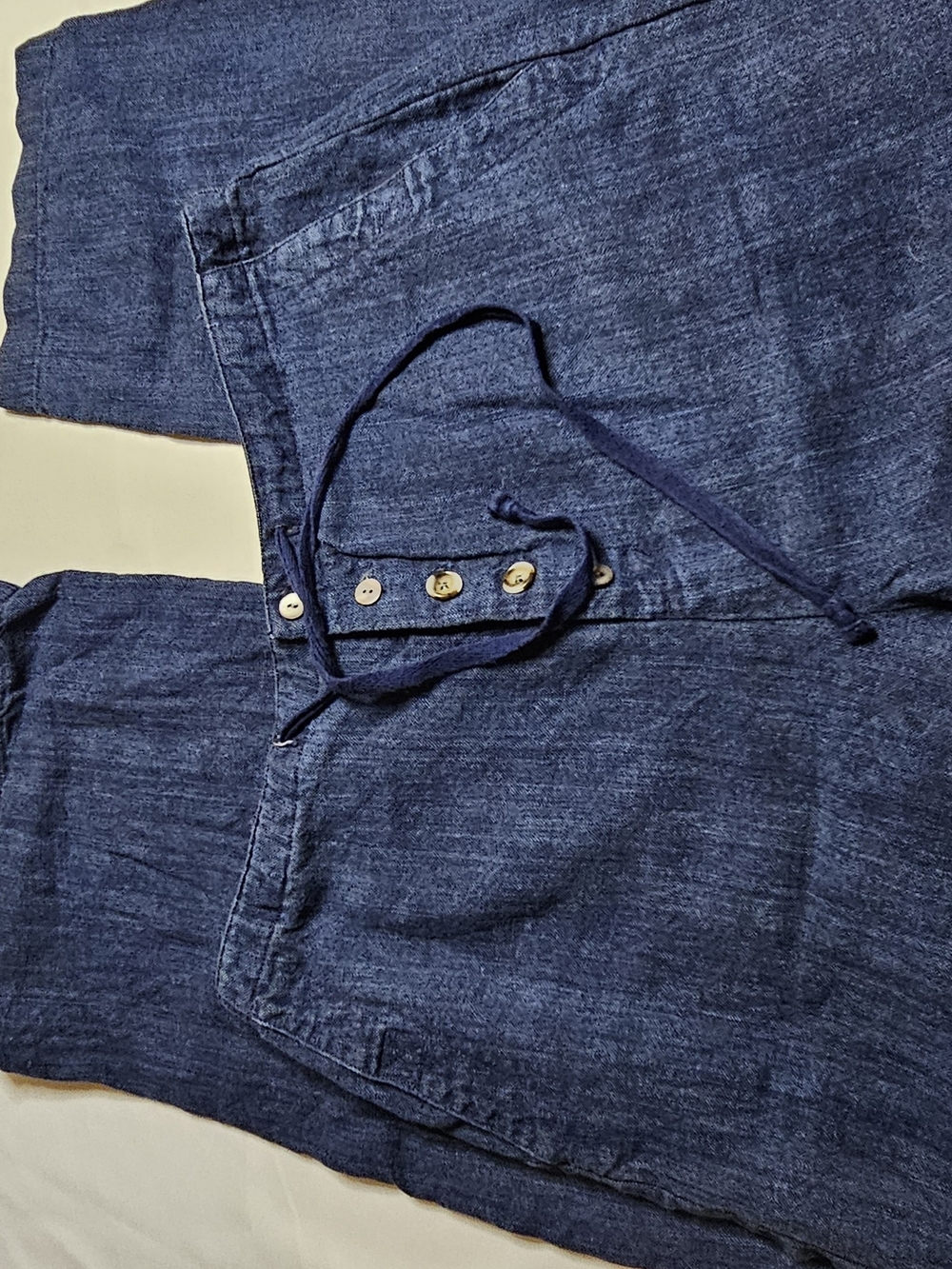 Eddie Bauer Dark Navy Wide Leg Jeans with Drawstring